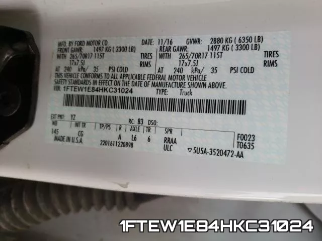 1FTEW1E84HKC31024