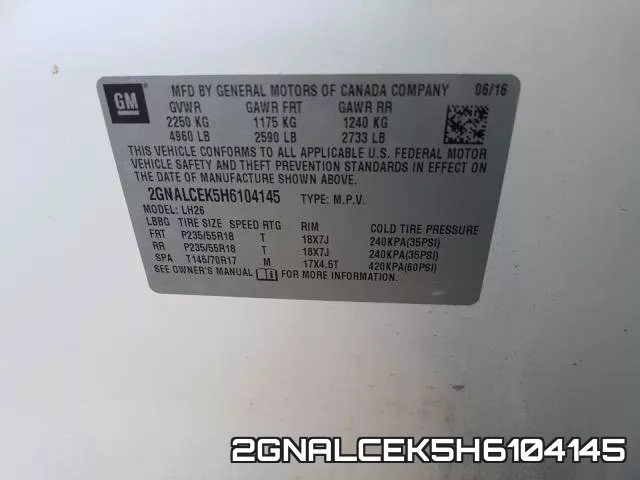 2GNALCEK5H6104145