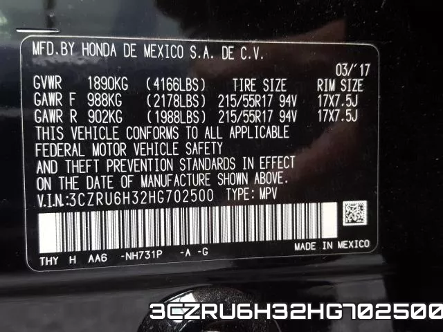 3CZRU6H32HG702500