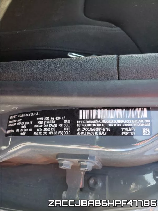 ZACCJBAB6HPF47785