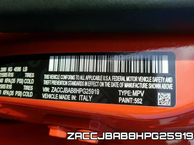 ZACCJBAB8HPG25919