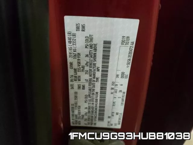 1FMCU9G93HUB81038