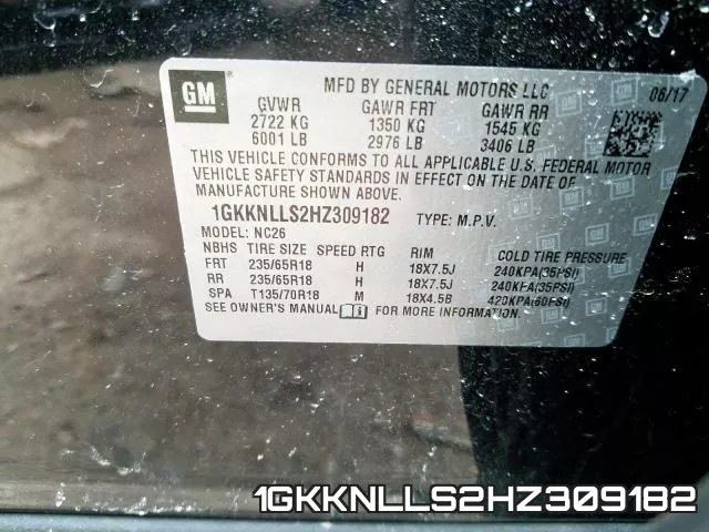 1GKKNLLS2HZ309182