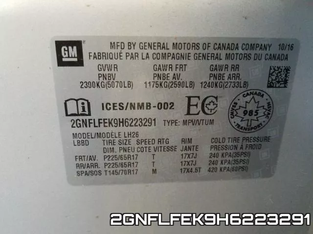 2GNFLFEK9H6223291