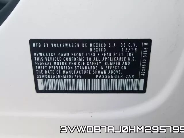 3VWDB7AJ0HM295795