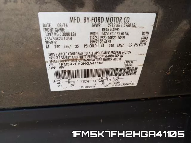 1FM5K7FH2HGA41105