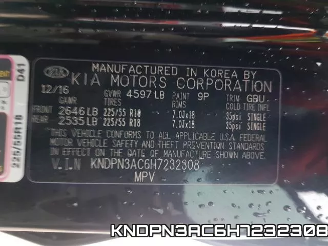 KNDPN3AC6H7232308