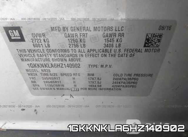 1GKKNKLA6HZ140902