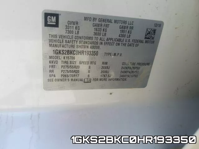 1GKS2BKC0HR193350