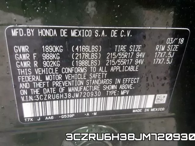 3CZRU6H38JM720930