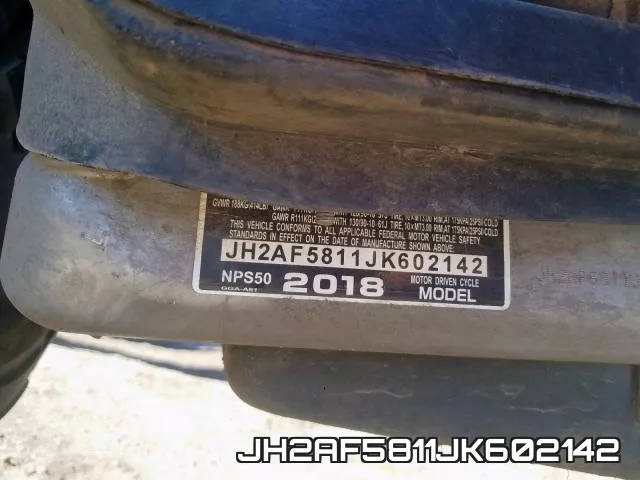 JH2AF5811JK602142
