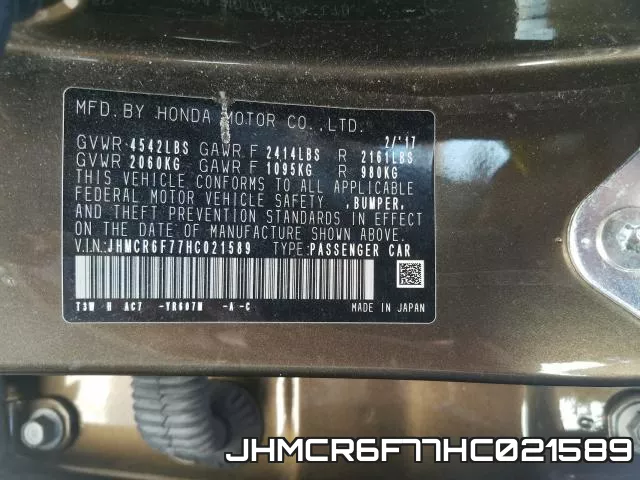 JHMCR6F77HC021589