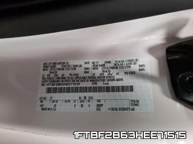1FTBF2B63HEE71515