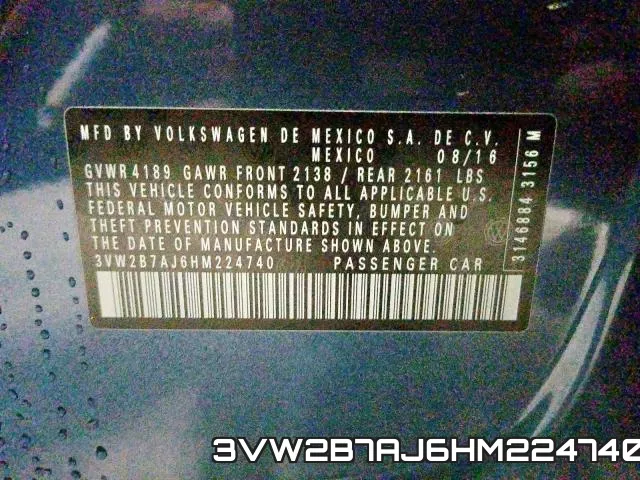 3VW2B7AJ6HM224740