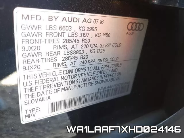 WA1LAAF7XHD024146