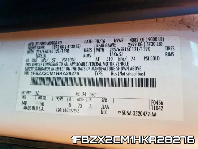 1FBZX2CM1HKA28276