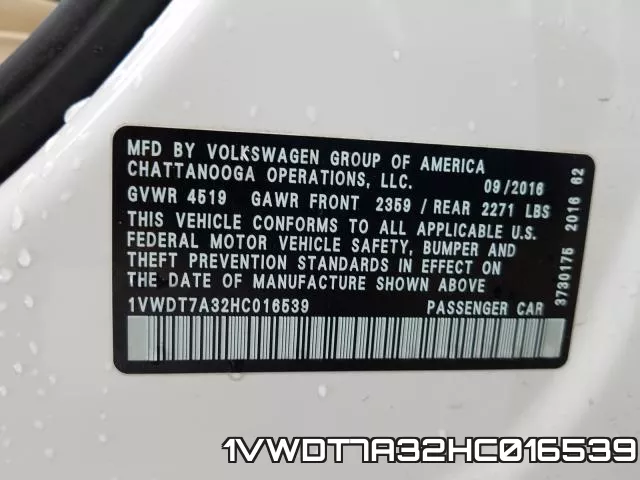 1VWDT7A32HC016539