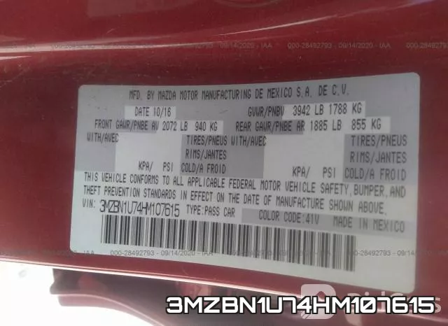 3MZBN1U74HM107615
