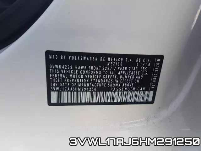3VWL17AJ6HM291250