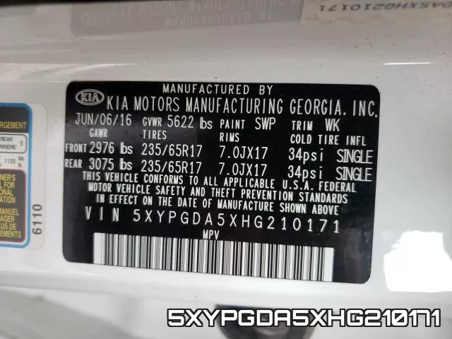 5XYPGDA5XHG210171