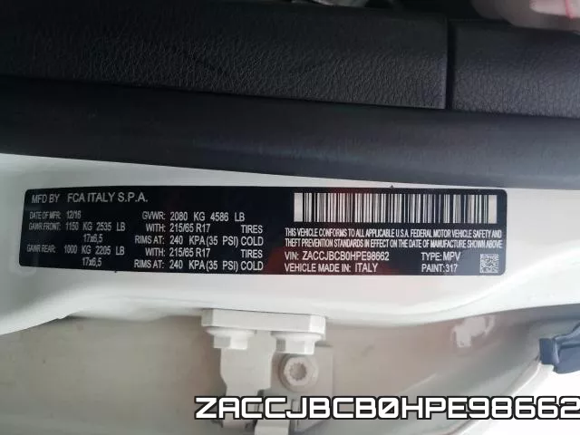 ZACCJBCB0HPE98662