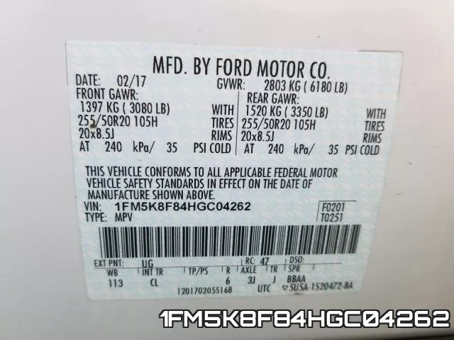 1FM5K8F84HGC04262