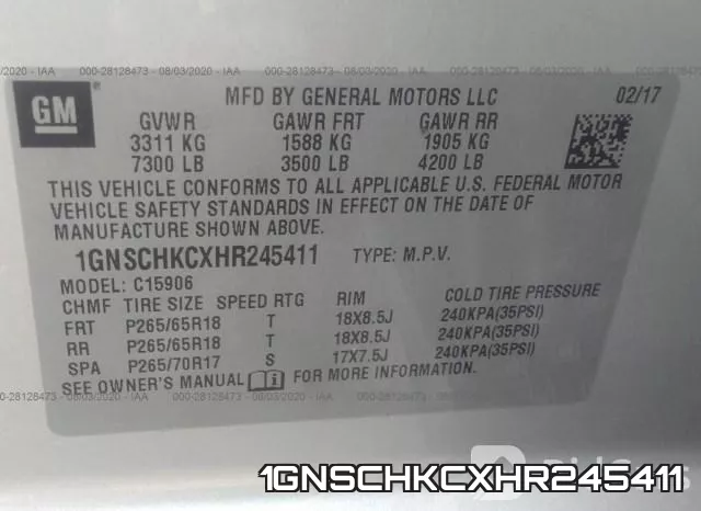 1GNSCHKCXHR245411