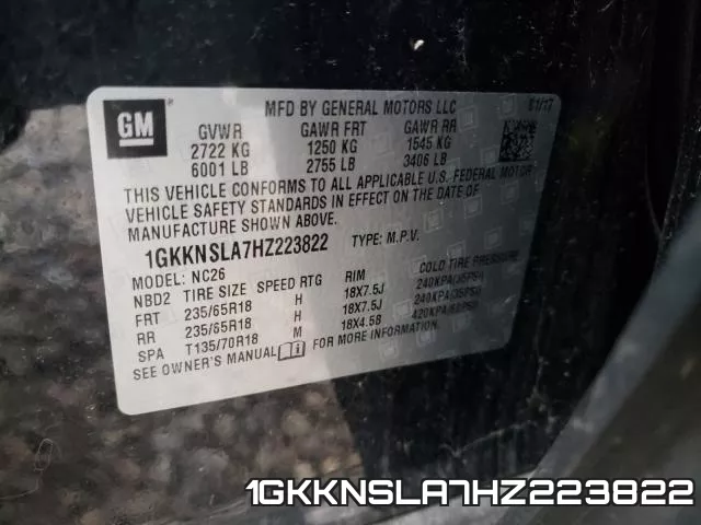 1GKKNSLA7HZ223822