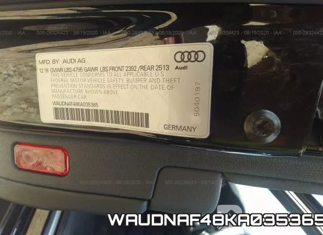 WAUDNAF48KA035365