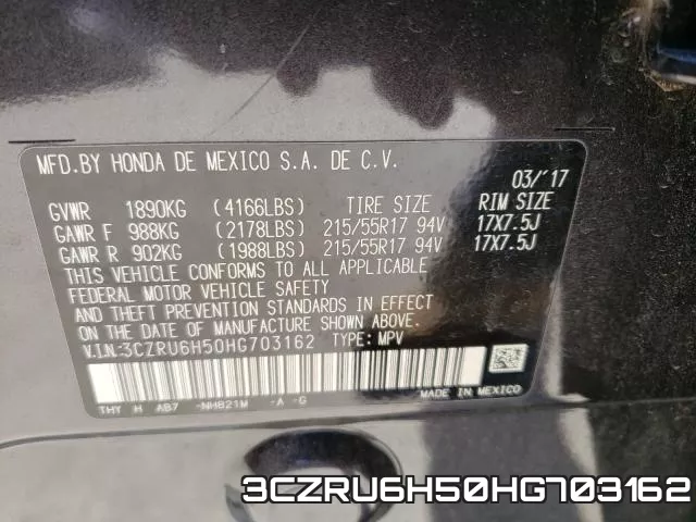 3CZRU6H50HG703162