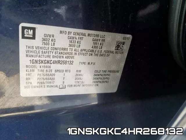 1GNSKGKC4HR268132