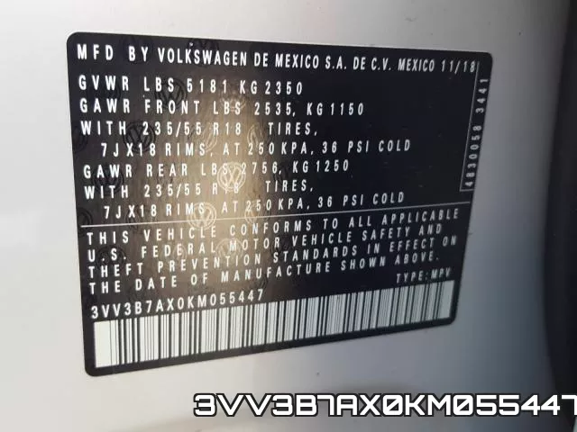 3VV3B7AX0KM055447