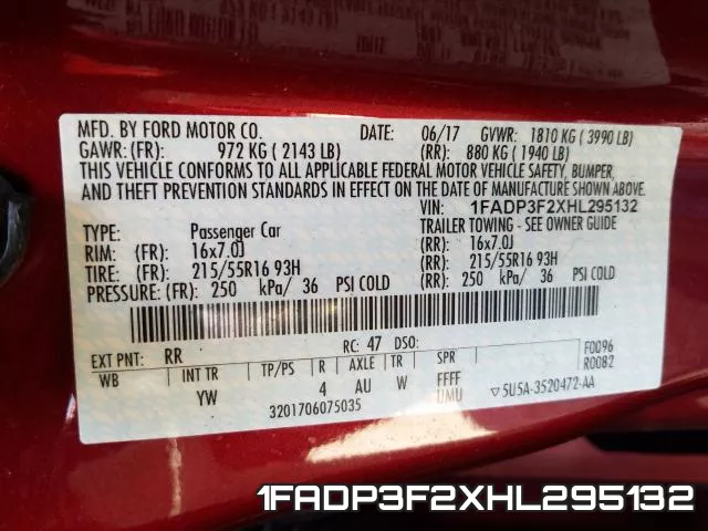 1FADP3F2XHL295132