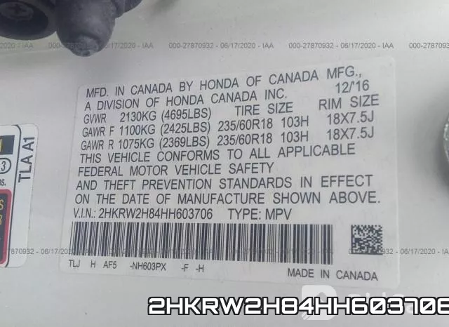 2HKRW2H84HH603706