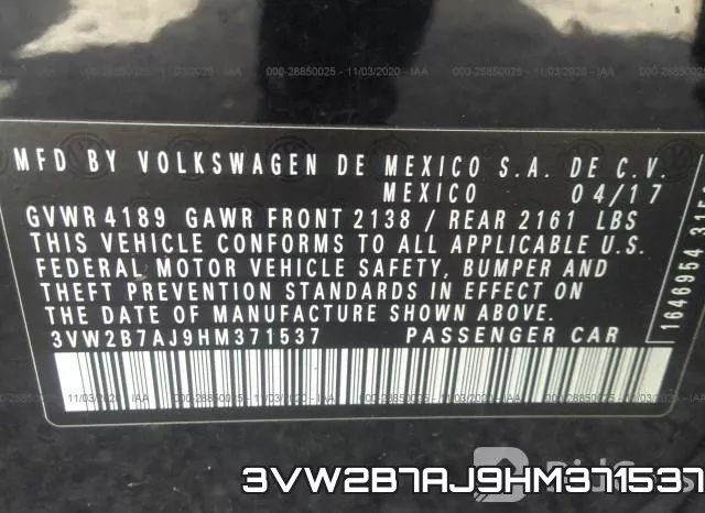 3VW2B7AJ9HM371537