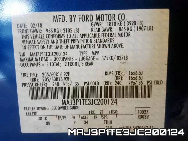 MAJ3P1TE3JC200124