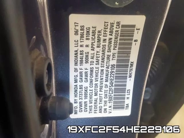 19XFC2F54HE229106