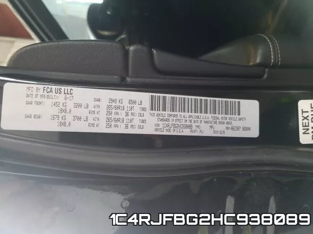1C4RJFBG2HC938089