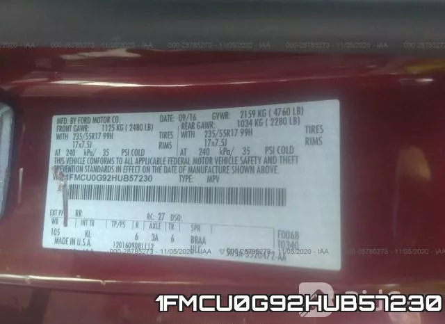 1FMCU0G92HUB57230