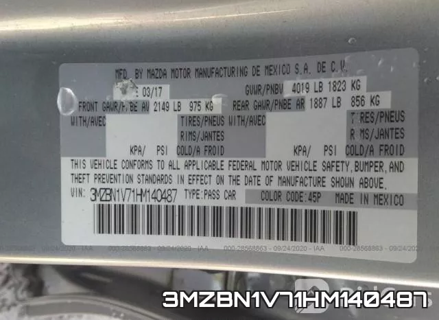3MZBN1V71HM140487