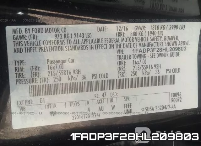 1FADP3F28HL209803