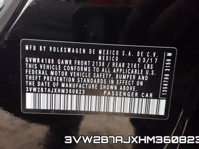 3VW2B7AJXHM360823