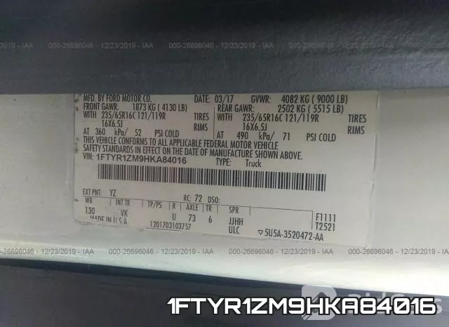 1FTYR1ZM9HKA84016