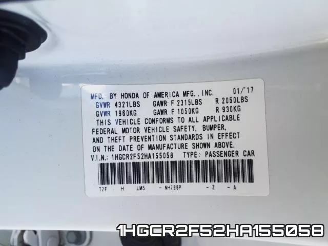 1HGCR2F52HA155058