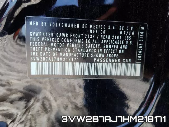 3VW2B7AJ7HM218171