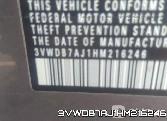 3VWDB7AJ1HM216246