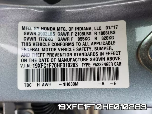 19XFC1F70HE010283