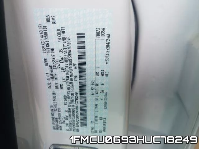 1FMCU0G93HUC78249