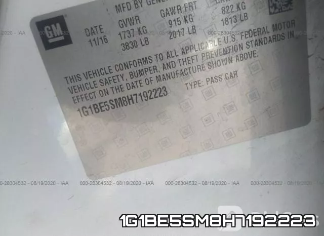 1G1BE5SM8H7192223