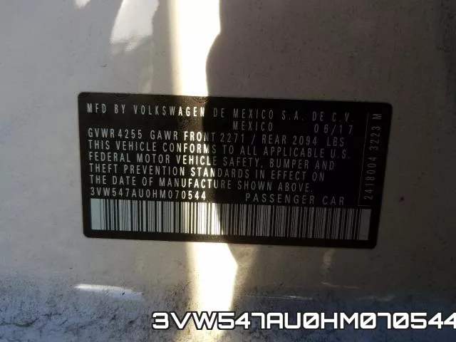 3VW547AU0HM070544